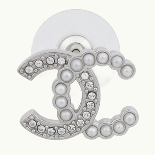 Coco Mark Pearl & Crystal Stud Silver ABG201