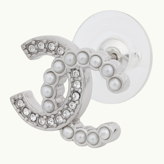 Coco Mark Pearl & Crystal Stud Silver ABG201