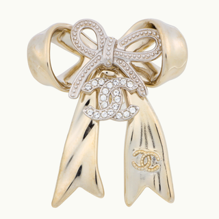 Coco Mark Crystal Ribbon Gold ABG598
